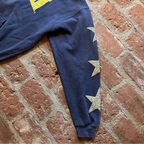 Vintage Michigan Men's Blue Oversized Hoodie Sweatshirt Stars Furst of a Kind - Picture 6 of 16